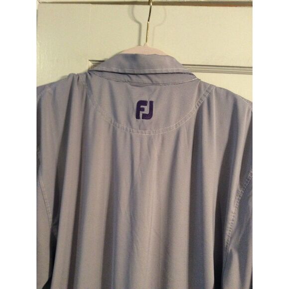 FootJoy Large L Purple Tiny Striped Golf Short Sleeve Polo Top Men's - Picture 4 of 4